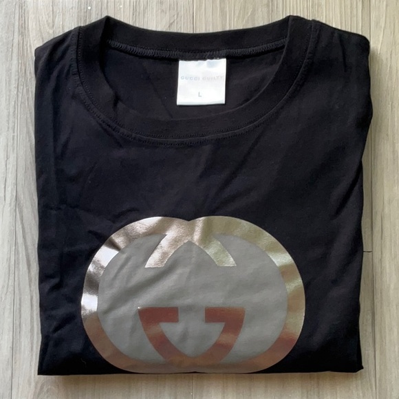 🙀Gucci Promotional Large Cotton Long Sleeve Black T Shirt Unisex - Picture 6 of 6